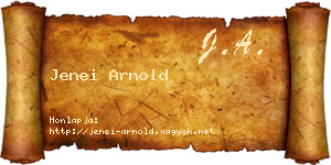Jenei Arnold névjegykártya